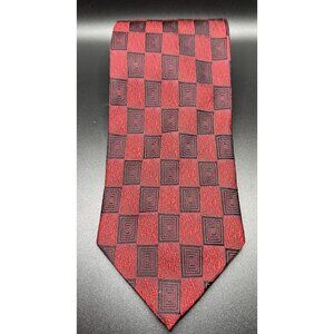 Valerio Garati Men Tie 100% Silk Hand‎ Made Red Black